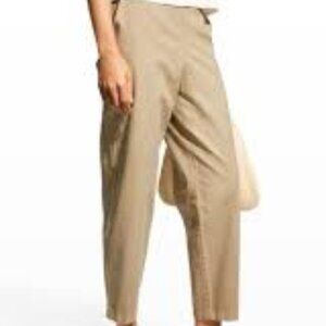 Eileen Fisher Tan Chinos Relaxed Fit Cropped Cotton/Hemp Blend Women Size XS